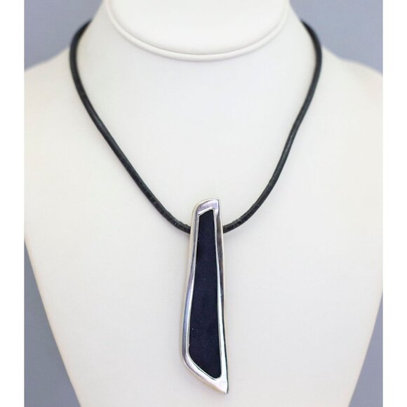 18 inch Vintage Goth Abstract Warrior Asexual Silver Tone Pendant Necklace - CO1 - Picture 2 of 3